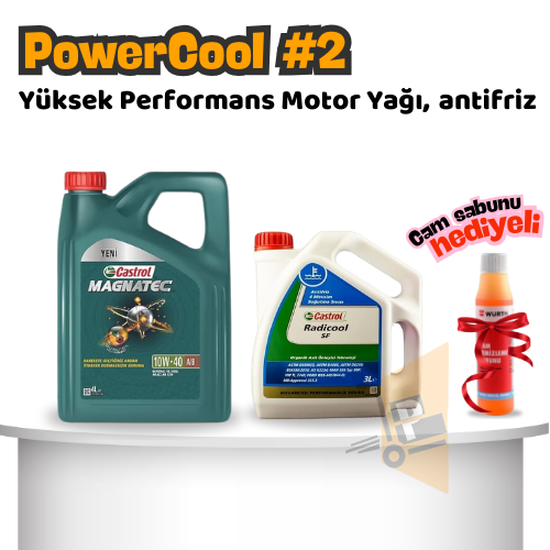 PowerCool #2: Castrol Magnatec 10w-40 A/B 4Lt & Radicool Sf Kırmızı Antifriz 3Lt