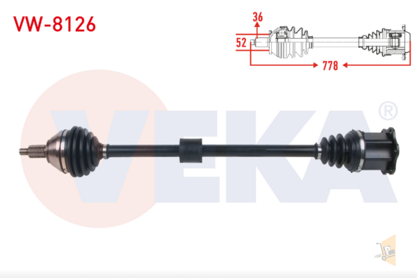 AKS KOMPLE SAĞ (OTOMATİK) - 1.0 TSI CHZJ DKJA DLAC DKRF POLO6 TCRS A1 IBIZA KMQ SCL ARN