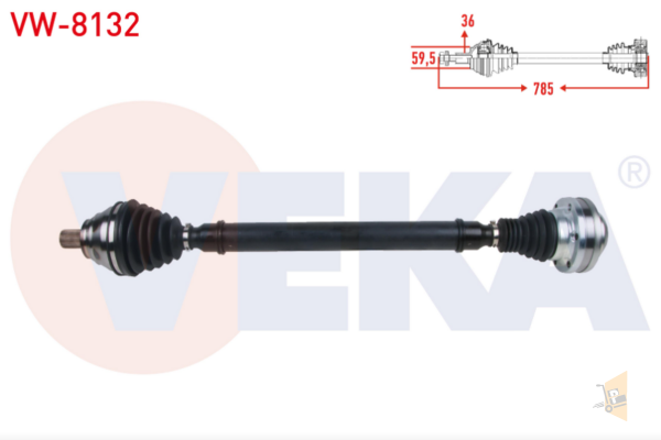 AKS KOMPLE SAĞ (OTOMATİK) - 1.4 TSI 1.8T 2.0 TFSI CAXA CTHD CKMA BWA CCZA CDAA GOLF6 PASSAT CC TİGUAN A3 Q3 SUPERB OCTAVİA LEON ALTEA